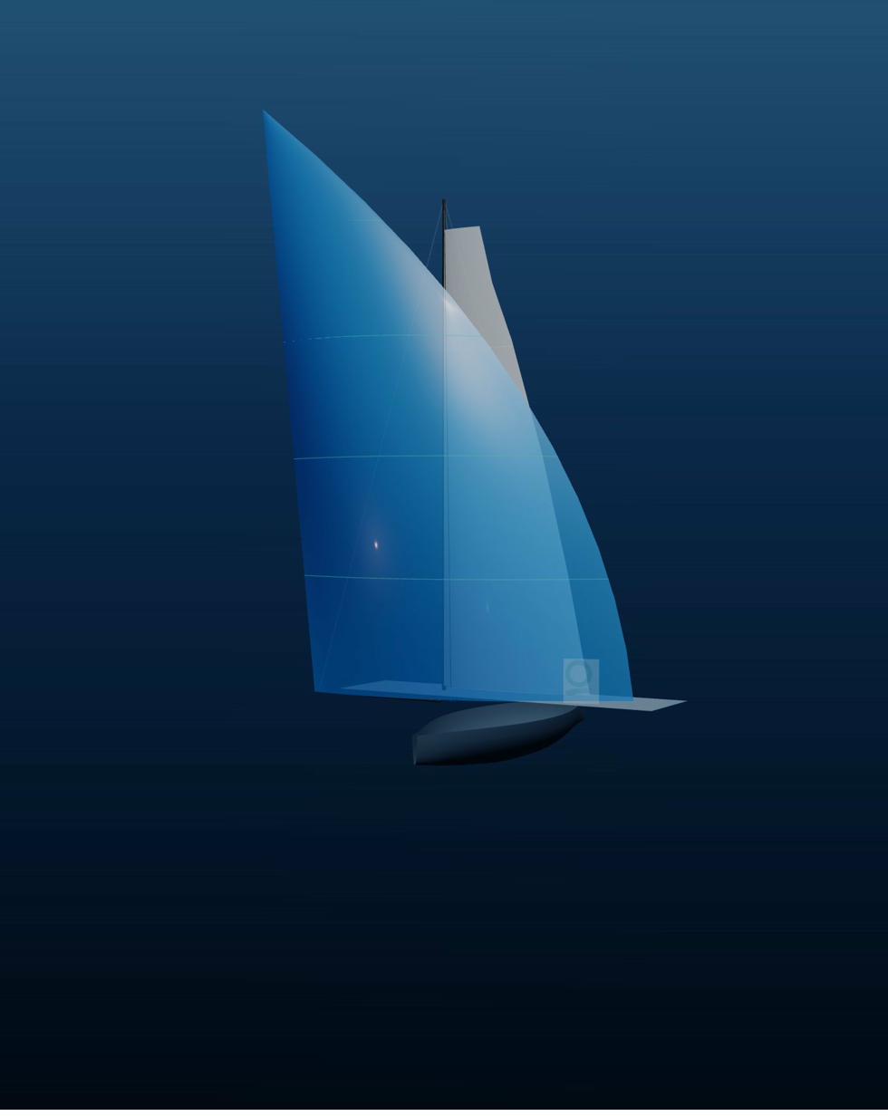 Actual Quantum Sails Mn-25 sail rendering in the live application